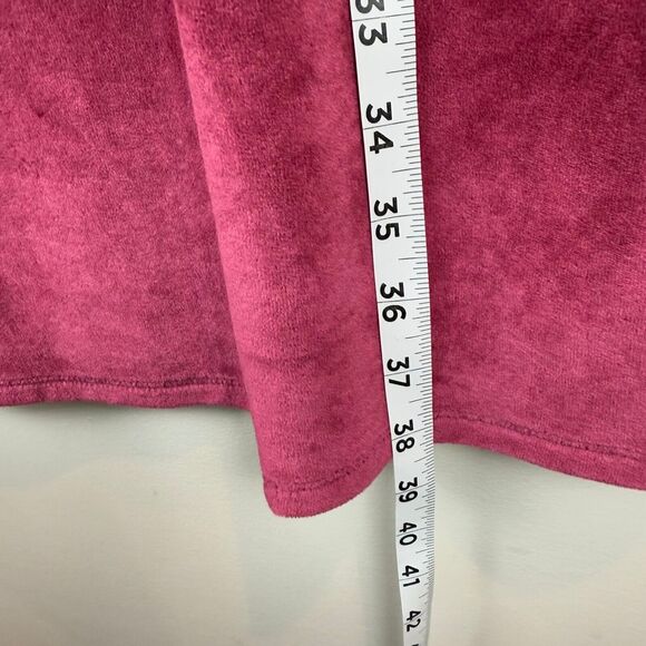 J.Jill Pure Jill Dress Women's Sz M Rose Pink Velvet Long Sleeve Shift Modest - Picture 8 of 8